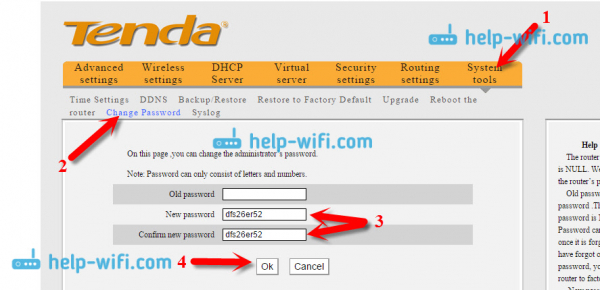 Изменение пароля маршрутизатора Tenda, изменение пароля сети Wi-Fi и доступ к настройкам